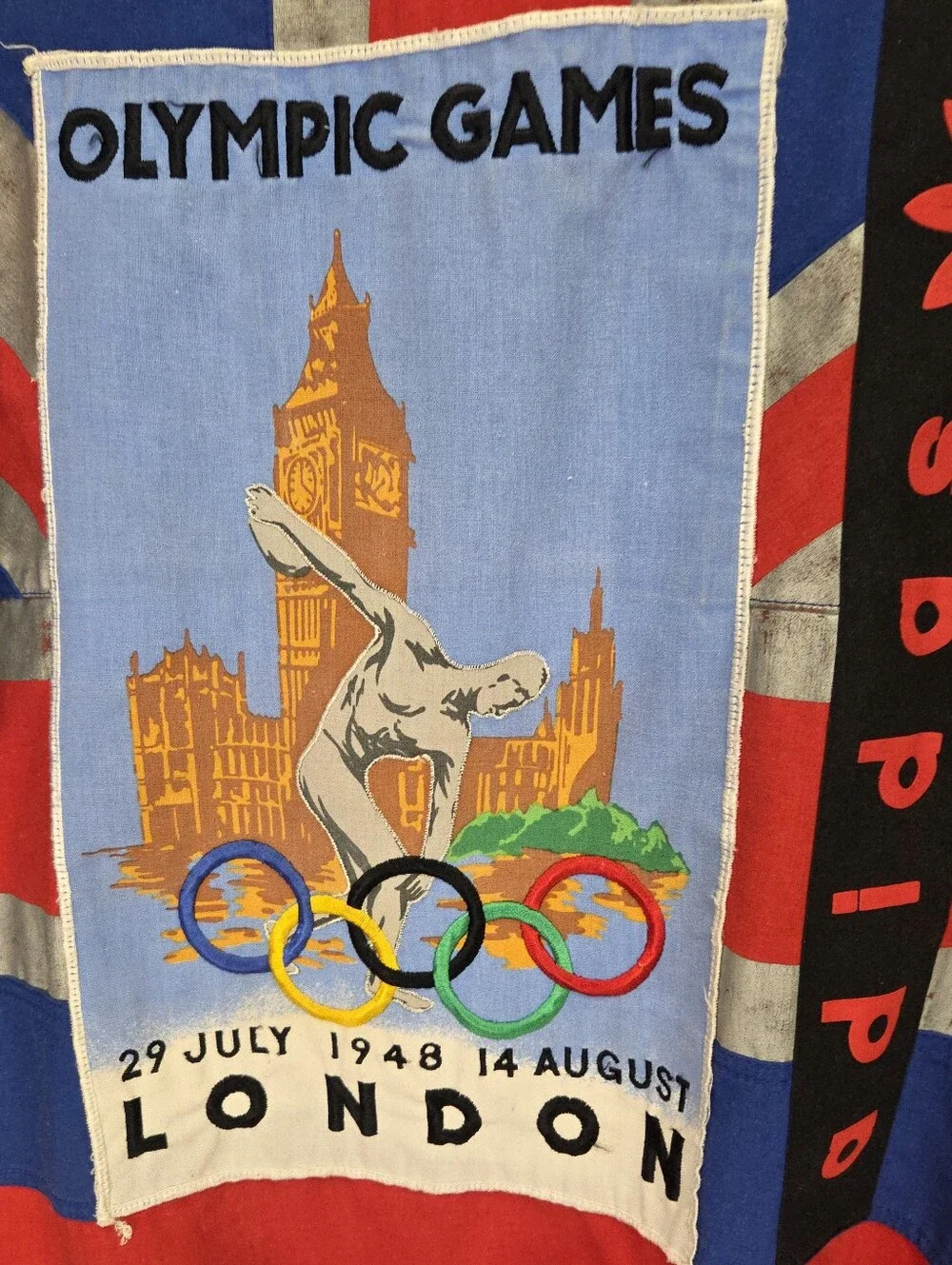 Vintage 80's Adidas London Olympic Games 1908 Union Jack Sweatshirt Size XL